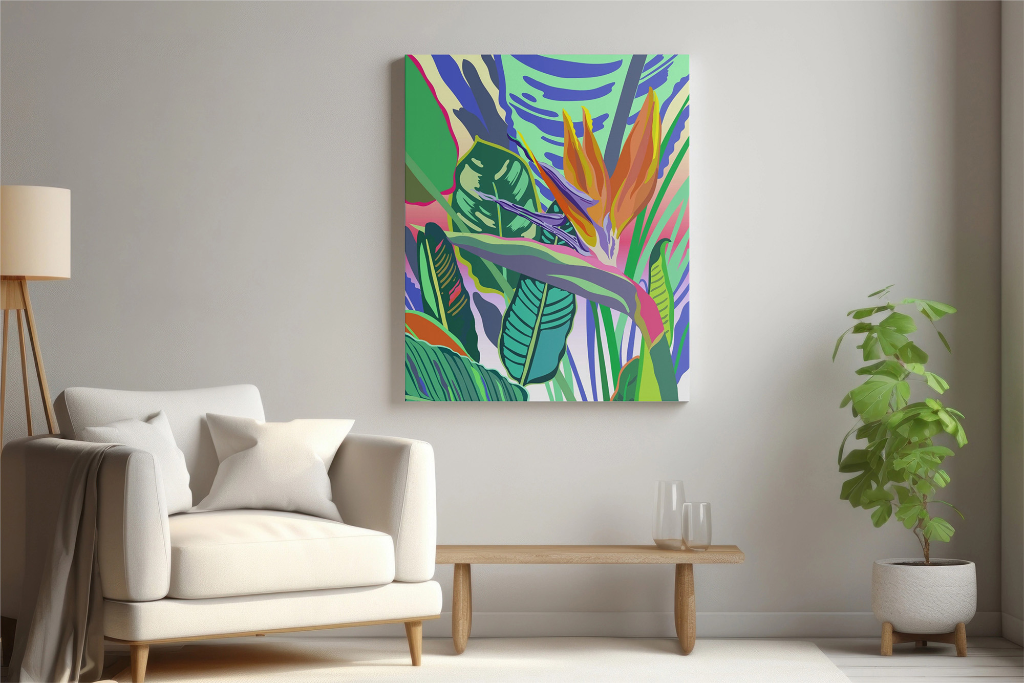 ilustración-flor tropical frame