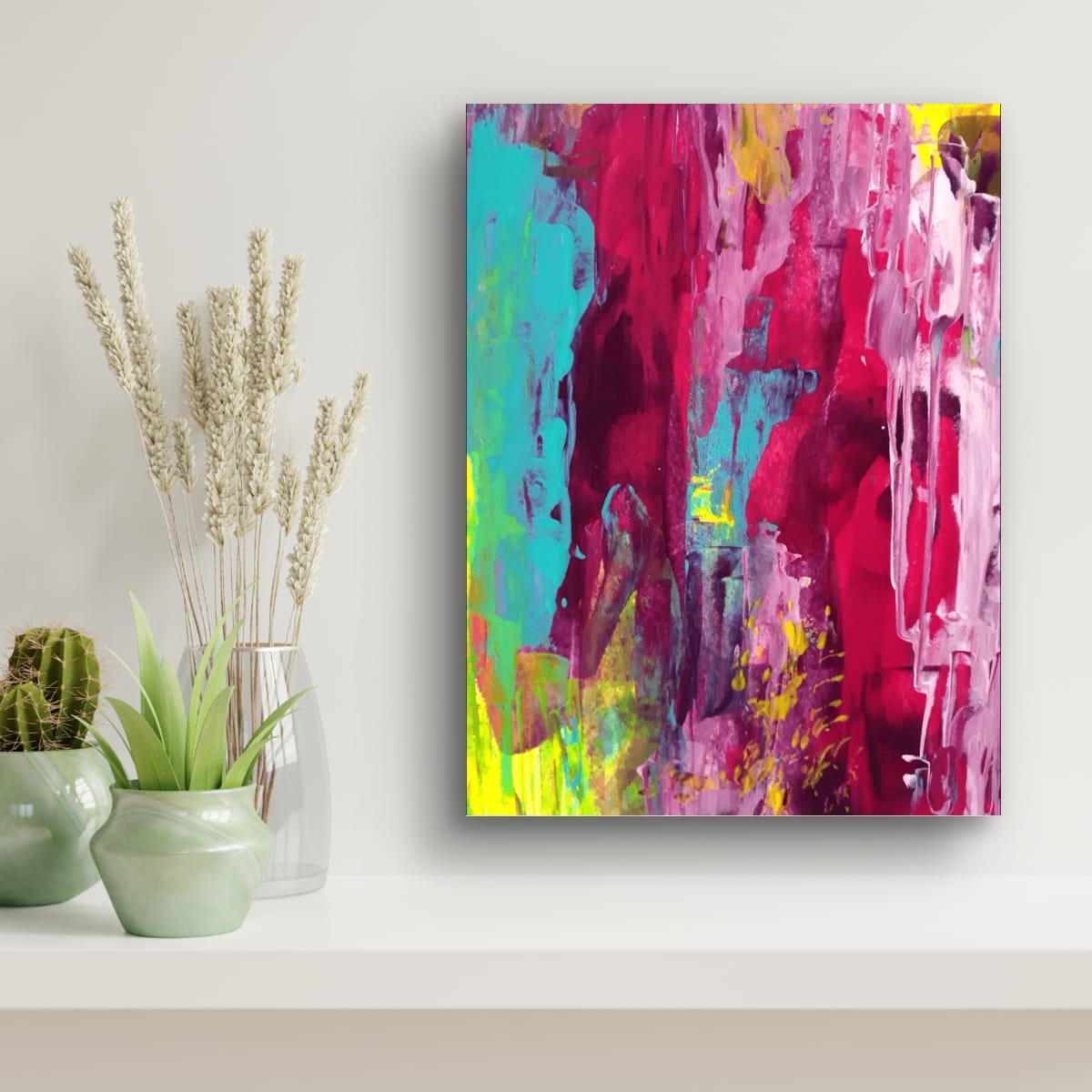 mockup pintura abstracta sobre papel